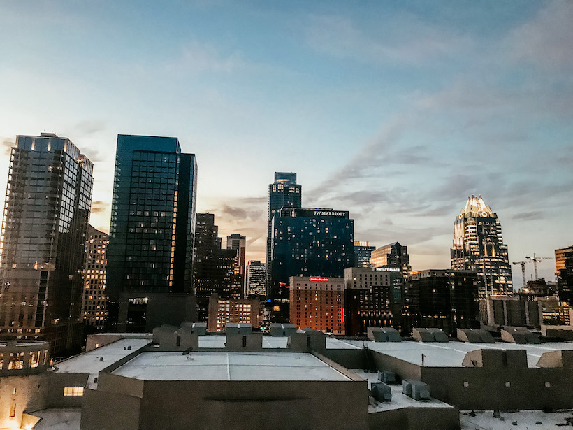 skyline from downtown Austin